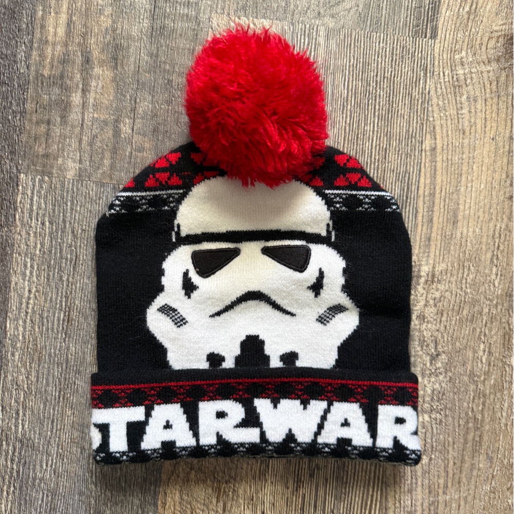 Star Wars Black and Red Pom-Pom Beanie